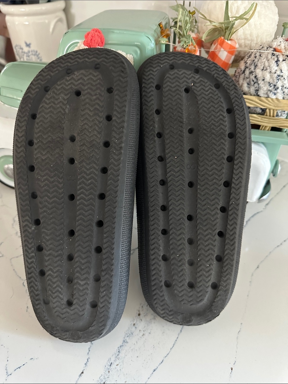 Like New - MIA Black Textured Platform Slide Sandals - Picture 5 of 6